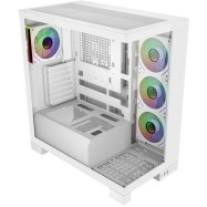Кейс M540-WA, Panoramic ATX Mid Tower, ATX(BTF), M-ATX, Mini-ITX, USB3.0 x 2, Type-C, TG, White