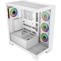 Кейс M540-WA, Panoramic ATX Mid Tower, ATX(BTF), M-ATX, Mini-ITX, USB3.0 x 2, Type-C, TG, White