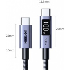 Кабель UGREEN L529 65862 USB-C to USB-C PD Fast Charging Cable..