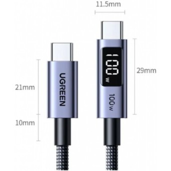 Кабель UGREEN L529 65862 USB-C to USB-C PD Fast Charging Cable в Metoo.kz - Metoo (1)
