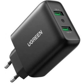 Зарядное устройство Ugreen CD161 10216 Dual USB-A QC 3.0 36W Charger - Metoo (1)