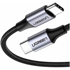 Кабель UGREEN US261 USB 2.0 C M/M Round Cable Nickel Plating Aluminum Shell 2m (Gray Black)..