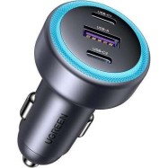 Автомобильное ЗУ Ugreen EC703 2*USB-C PD+USB-A 75W Fast Car Charger, 35024..