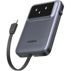 Пауэрбанк UGREEN PB764 45329 10000mAh mini Magnetic Robot Wls 20W(15W) USB-C With Hoder Grey