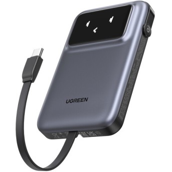 Пауэрбанк UGREEN PB764 45329 10000mAh mini Magnetic Robot Wls 20W(15W) USB-C With Hoder Grey - Metoo (1)