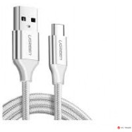 Кабель UGREEN US288 USB-A 2.0 to USB-C Cable Nickel Plating Aluminum Braid 0.25m, White, 60129