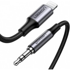 Адаптер UGREEN US315 Lightning to 3.5mm Audio Adapter Aluminium Braided, 2m, 70862