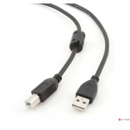 Кабель Gembird/Cablexpert USB 2.0 Pro, AM/BM, 3м, экран, феррит. кольцо, черный, пакет, CCP-USB2-AMBM-10
