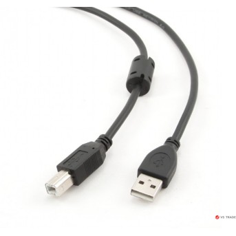 Кабель Gembird/<wbr>Cablexpert USB 2.0 Pro, AM/<wbr>BM, 3м, экран, феррит. кольцо, черный, пакет, CCP-USB2-AMBM-10 - Metoo (1)