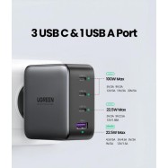 Зарядное устройство Ugreen CD226 USB-A+3*USB-C 100W GaN Tech Fast Charger, 40747