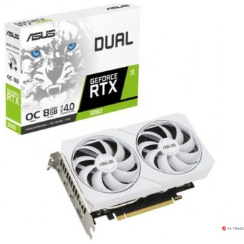 Видеокарта ASUS Dual GeForce RTX 3060 White OC Edition, 8GB GDDR6, 128bit, 1xHDMI, 3xDP, DUAL-RTX3060-O8G-WHITE, BOX - Metoo (1)