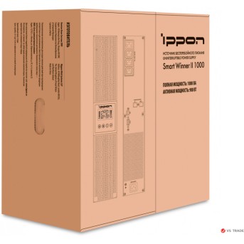 ИБП Ippon Smart Winner II 1000, 1000VA, 900Вт, синусоида, AVR 176-288В, установка: 3в1, USB/<wbr>RS-232, RJ-45/<wbr>RJ-11, 4xC13 - Metoo (15)