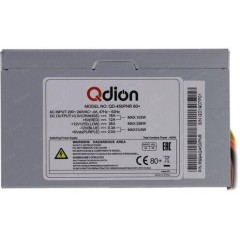 Блок питания ATX QD-450PNR, Ball Bearing Fan 12cm, 24+4pin, CPU4+4, PCI-E 6pin, 3*sata, 2*molex, black coating OEM