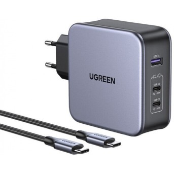 Зарядное устройство Ugreen CD289 90549 Nexode 140W 1*USB-А, 2*USB-C GaN with C to C Cable 2M - Metoo (1)