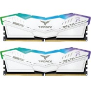 Комплект модулей памяти TeamGroup Team T Force Delta RGB DDR5 64Gb (32x2), 6000MHz, CL38, FF4D564G6000HC38ADC01, WHITE