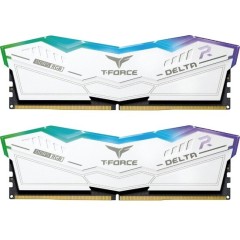 Комплект модулей памяти TeamGroup Team T Force Delta RGB DDR5 64Gb (32x2), 6000MHz, CL38, FF4D564G6000HC38ADC01, WHITE