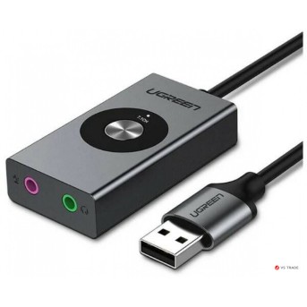 Адаптер стерео звука UGREEN CM129 USB External Stereo Sound Adapter 15cm (Black), 40964 - Metoo (1)