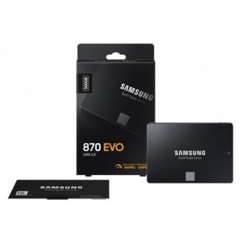 Твердотельный накопитель SSD Samsung 870 EVO ( MZ-77E500B/EU) [500 ГБ, 2.5" SATA III, чтение: 560 МБ/с, запись: 530 МБ/с в Metoo.kz - Metoo (1)