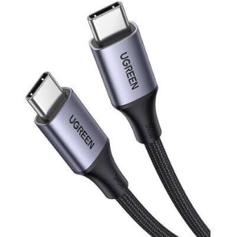Кабель UGREEN US535 USB-C/USB-C Cable 240W Aluminum 2m (Space Gray) 90440 в Metoo.kz - Metoo (1)