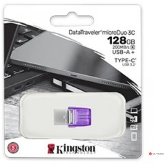 USB Flash Kingston 128 GB, DataTraveler MicroDuo 3C, USB 3.2, Type-C, Violet, DTDUO3CG3/<wbr>128GB
