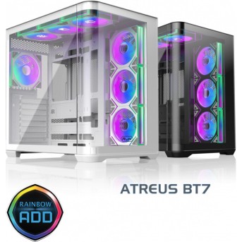 Корпус Raijintek ATREUS BT7, Midi-Tower, TG, 7x120mm ARGB, 2xUSB-A 3.0 + 1xUSB Type-C , E-ATX, ATX, mATX, mITX, Black в Metoo.kz - Metoo (1)