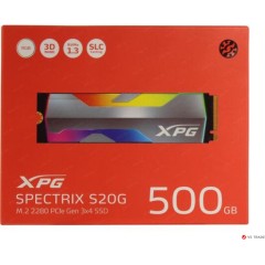 Твердотельный накопитель A-Data XPG SPECTRIX S20G, 500Gb, read 2500 / write 1800, PCI-E 3.x x4, M2 NVMe, RGB