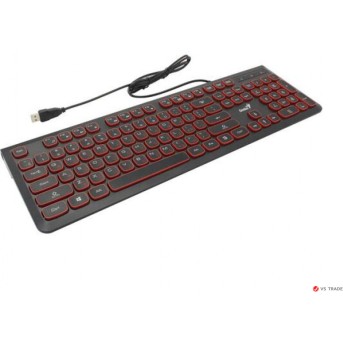 Клавиатура проводная Genius SlimStar 260 USB, RU BlK+RED Genius 31310013408 - Metoo (1)