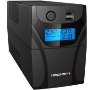 ИБП Ippon Back Power Pro II 500, 500VA, 300ВТ, AVR 162-290В, 4хС13, управление по USB, RJ-45, LCD, без кабелей