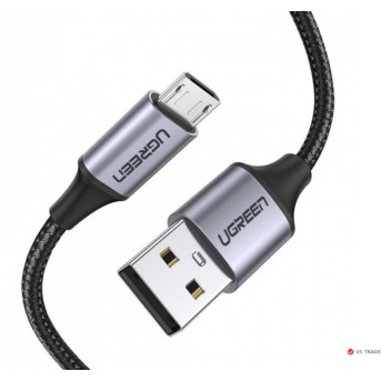 Кабель UGREEN US290 USB 2.0 A to Micro USB Cable Nickel Plating Aluminum Braid 3m (Black), 60403 - Metoo (1)