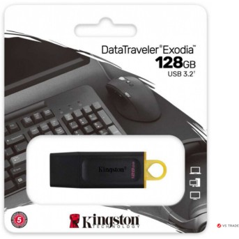 USB- Flash Kingston DTXM/<wbr>128GB, USB 3.2 Gen 1, черный пластик - Metoo (1)