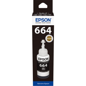 Контейнер с чернилами Epson C13T66414A L100/L200 Black ink bottle 70ml/ЖЕЛТАЯ НАКЛЕЙКА в Metoo.kz - Metoo (1)