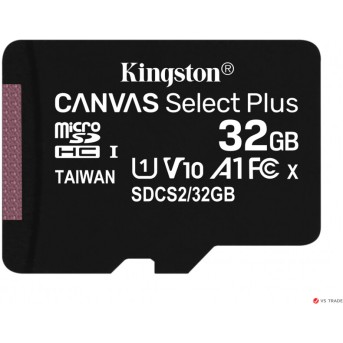 Карта памяти Kingston 32GB microSDHC Canvas Select Plus 100R A1 C10 Single Pack w/<wbr>o Adapter, SDCS2/<wbr>32GBSP - Metoo (1)