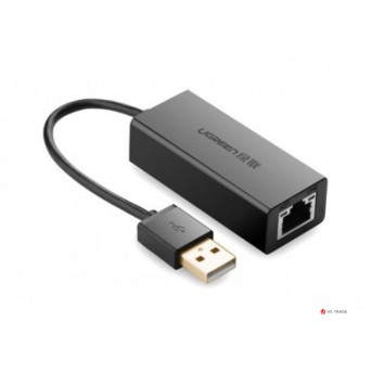 Конвертер сигнала UGREEN CR110 USB 2.0 10/<wbr>100Mbps Ethernet Adapter (Black) - Metoo (1)