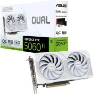 Видеокарта ASUS DUAL-RTX5060TI-O8G-WHITE, 8Gb GDDR7, 128 Bit, 4608 CUDA, HDMI, DP, BOX..