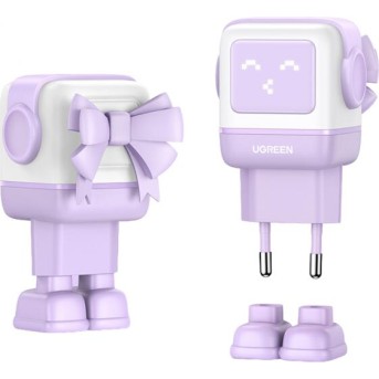 Зарядное устройство Ugreen CD361 35291 Nexode 65W 1*USB-A/<wbr>2*USB-C Robot GaN Fast Charger - Metoo (1)