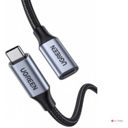 Кабель UGREEN US372 USB-C Male to USB-C Female Gen2 Alu Case Braided Extension Cable 1m (Dark gray) 30205