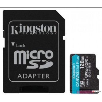 Карта памяти Kingston 128GB microSDXC Canvas Go Plus 170R/<wbr>90W A2 U3 V30 Card + Adapter, SDCG3/<wbr>128GB - Metoo (2)