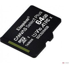 Карта памяти Kingston 64GB microSDXC Canvas Select Plus 100R A1 C10 Single Pack w/<wbr>o Adapter, SDCS2/<wbr>64GBSP