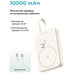 Пауэрбанк UGREEN PB760 35341B 10000mAh 20+15W Magnetic Wireless Power Bank..