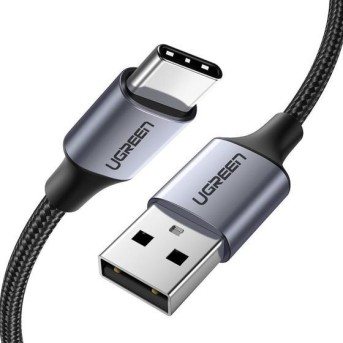 Кабель UGREEN US288 USB-A 2.0 to USB-C Cable Nickel Plating Aluminum Braid 1.5m (Black) - Metoo (1)