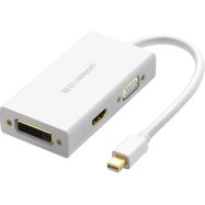 Конвертер Ugreen MD114 Mini DP To HDMI/ VGA/ DVI(24+1) Converter Black, 20418