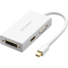 Конвертер Ugreen MD114 Mini DP To HDMI/ VGA/ DVI(24+1) Converter Black, 20418