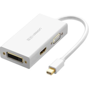 Конвертер Ugreen MD114 Mini DP To HDMI/ VGA/ DVI(24+1) Converter Black, 20418 - Metoo (1)