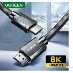 Кабель Ugreen HD135 HDMI M/<wbr>M Round Cable Zinc Alloy Shell Braided, 3m, Gray, 80602