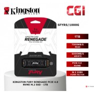 Твердотельный накопитель Kingston Fury SFYRS/1000G M2. 1 Tb, 2280 PCI-E 4.0 x4, Read 6000 Mb/s, Write 7300 Mb/s