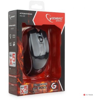 Игровая мышь Gembird MG-500, USB, черный, код Survarium, 5 кнопок, 1600 DPI, подсветка, 1.45м - Metoo (5)