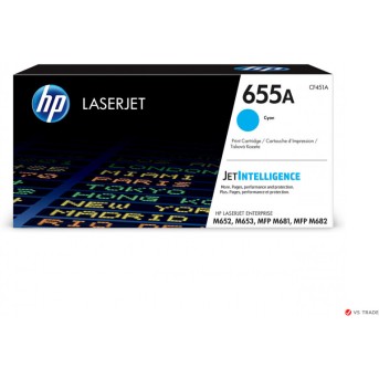 Картридж лазерный HP CF451A LaserJet 655A, оригинальный, голубой - Metoo (1)