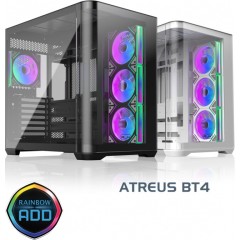 Корпус Raijintek ATREUS BT4, Midi-Tower, TG, 4x120mm ARGB, 2xUSB-A 3.0 + 1xUSB Type-C , E-ATX, ATX, mATX, mITX Black