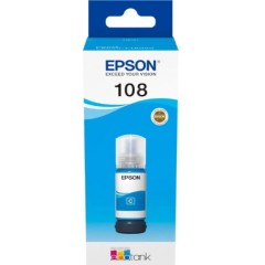 Контейнер с чернилами Epson C13T09C24A 108 EcoTank Cyan 70 ml/ЖЕЛТАЯ НАКЛЕЙКА..