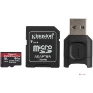 Карта памяти Kingston microSD MLPMR2/256GB UHS-II 4K/8K + microSD Reader, W165МБ/с, R285МБ/с, HD-дронов и экшн-камер